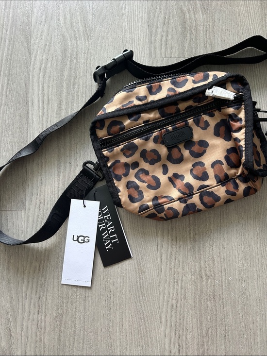 UGG Handbags - UGG Leopard Print Crossbody Belt Bag - Brown and Black